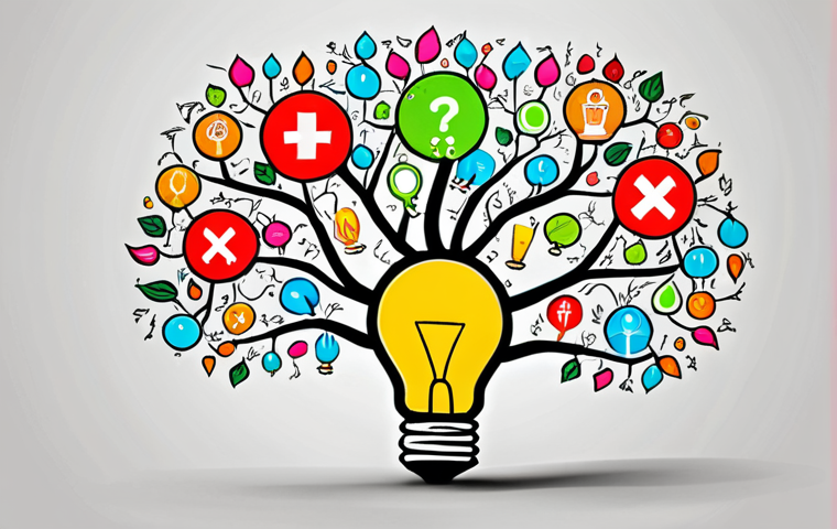 **
A mind map with colorful branches extending from a central topic of "Effective Learning." Include visual icons on the branches representing key concepts: books, a lightbulb (for ideas), a question mark (for inquiry), and people (for collaboration). The background should be a bright, encouraging study space. Emphasis on vibrant colors and clear connections between ideas.
**