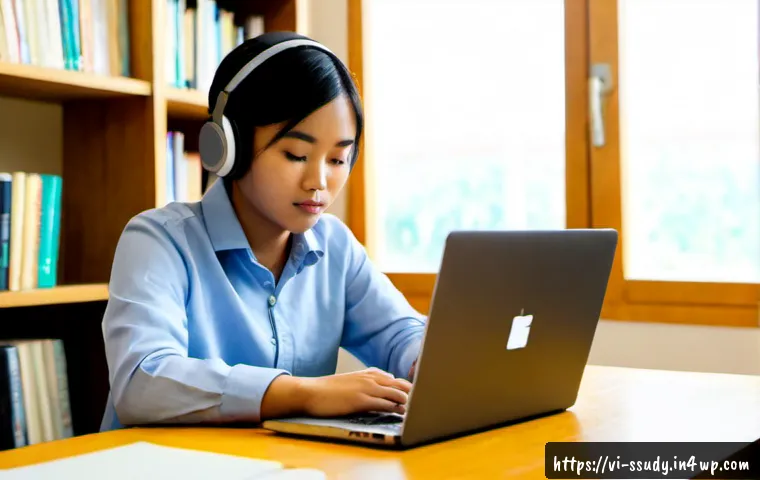 몰입형 학습을 위한 지속적인 발전 방안 - Photorealistic Vietnamese university student studying with focused attention at a clean wooden desk ...