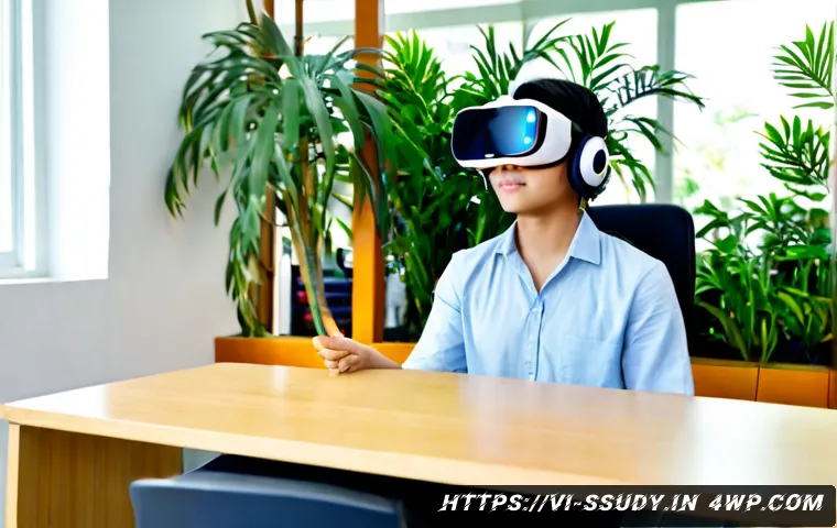 Home 17 몰입형 학습 환경에서의 사용자 경험 개선 - Photorealistic immersive learning space in a modern Vietnamese university library, focused young Vie...